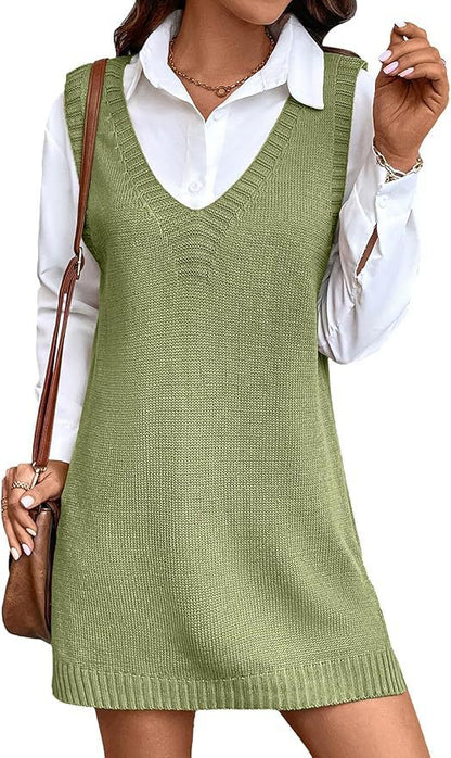 Robe Pull Sans Manches – Chic & Confort en Maille Côtelée