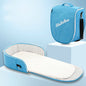 Diaper backpack with foldable bed