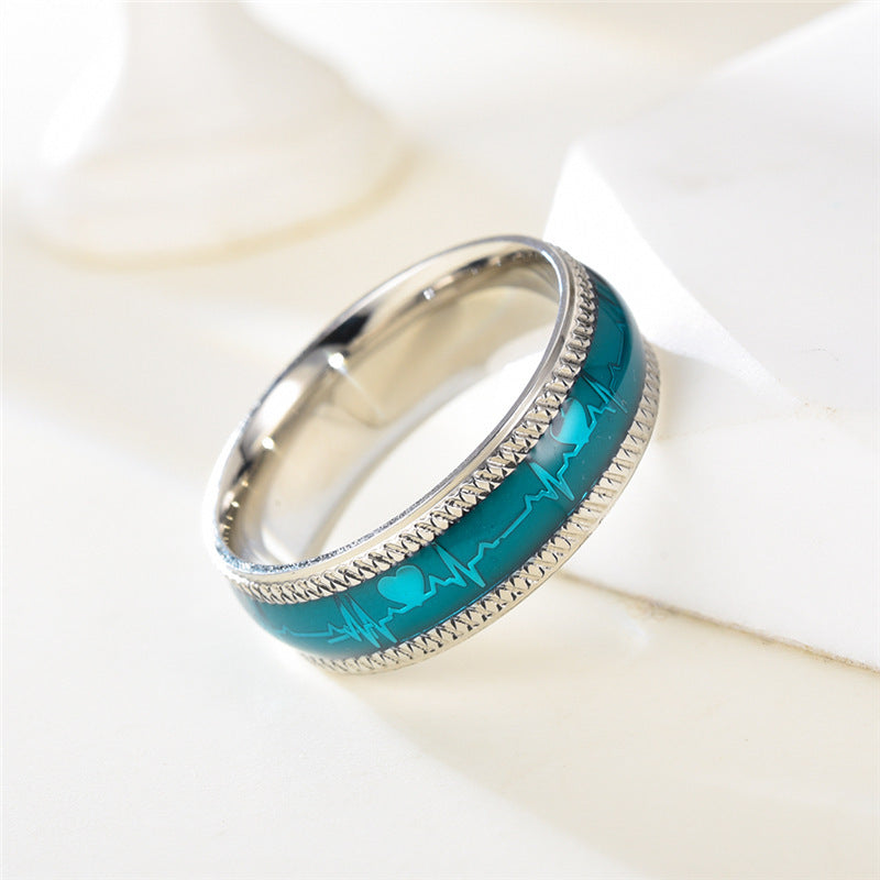 ECG Stainless Steel Men's Ring