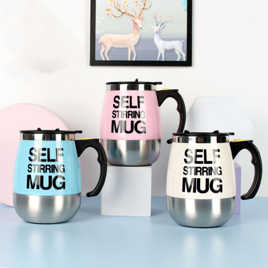 Tasse Auto-Mélangeante en Acier Inoxydable – Café
