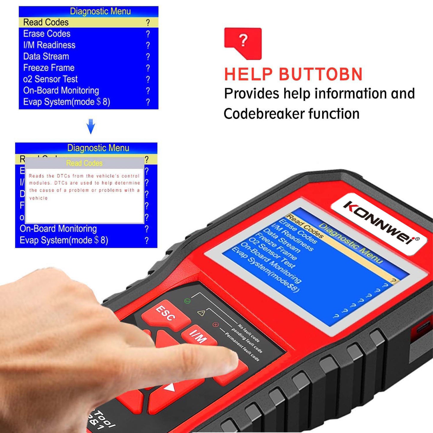 جهاز تشخيص KONNWEI KW850 OBDII/EOBD