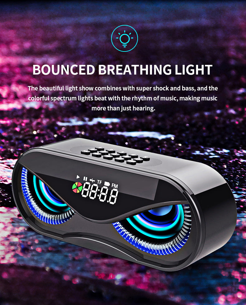 Enceinte Bluetooth avec Lumières Colorées, Doubles Haut-Parleurs