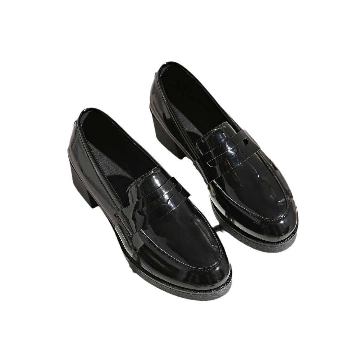 Thick Heel Platform Leather Shoes