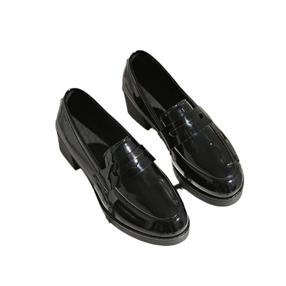 Thick Heel Platform Leather Shoes