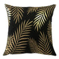 Housse de Coussin Décorative Noir et Blanc avec Dorure
