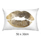Housse de Coussin Décorative Noir et Blanc avec Dorure