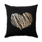 Housse de Coussin Décorative Noir et Blanc avec Dorure