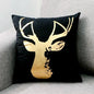 Housse de Coussin Décorative Noir et Blanc avec Dorure