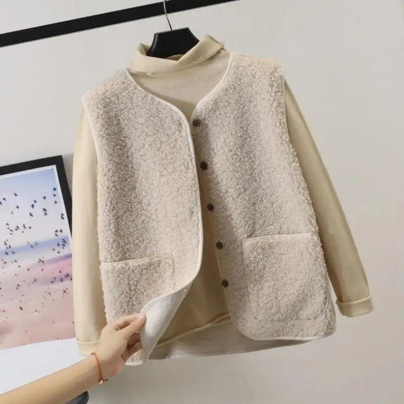 Gilet Sans Manches en Polaire Épaisse – Chaleur & Élégance Hivernale