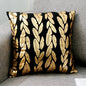 Housse de Coussin Décorative Noir et Blanc avec Dorure