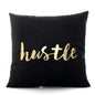 Housse de Coussin Décorative Noir et Blanc avec Dorure