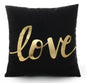 Housse de Coussin Décorative Noir et Blanc avec Dorure