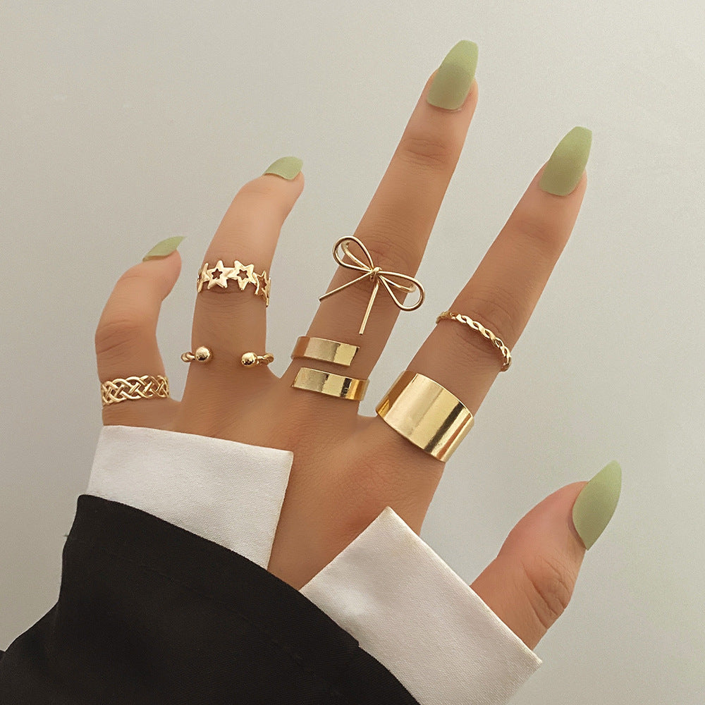 Set de 7 Bagues Ouvertes en Alliage