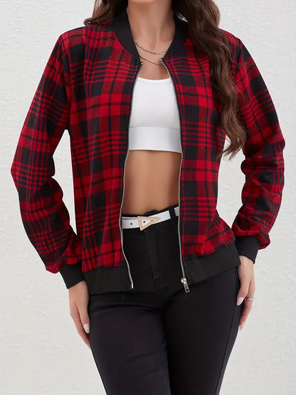Manteau Rétro à Carreaux pour Femme