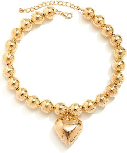 Exaggerated Punk Necklace with Large Round Beads – Bold and Trendy