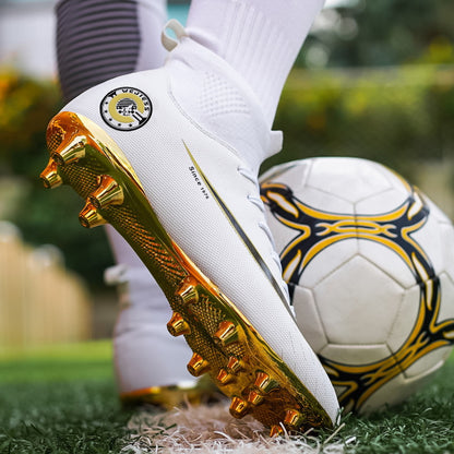 Chaussures de Football Hautes Spéciales Entraînement – Semelle Plaquée Or
