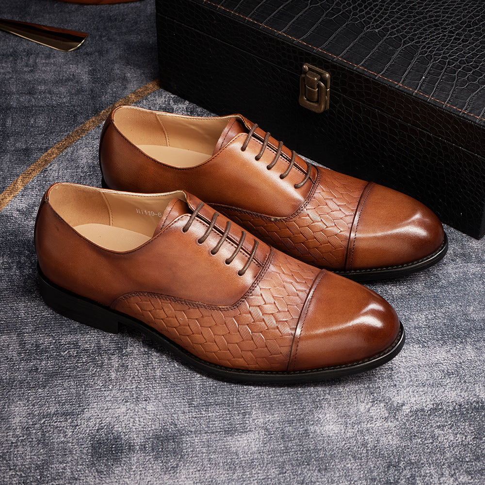 Chaussures Habillées en Cuir avec Motif Tressé