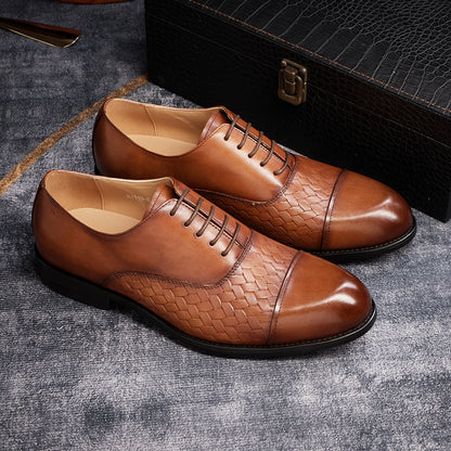 Chaussures Habillées en Cuir avec Motif Tressé
