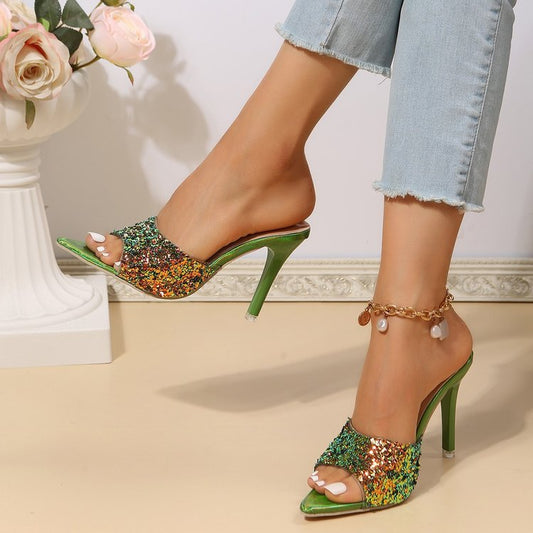 Sequined High Heels