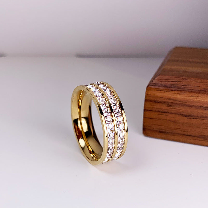 Bague Carrée Double Rang