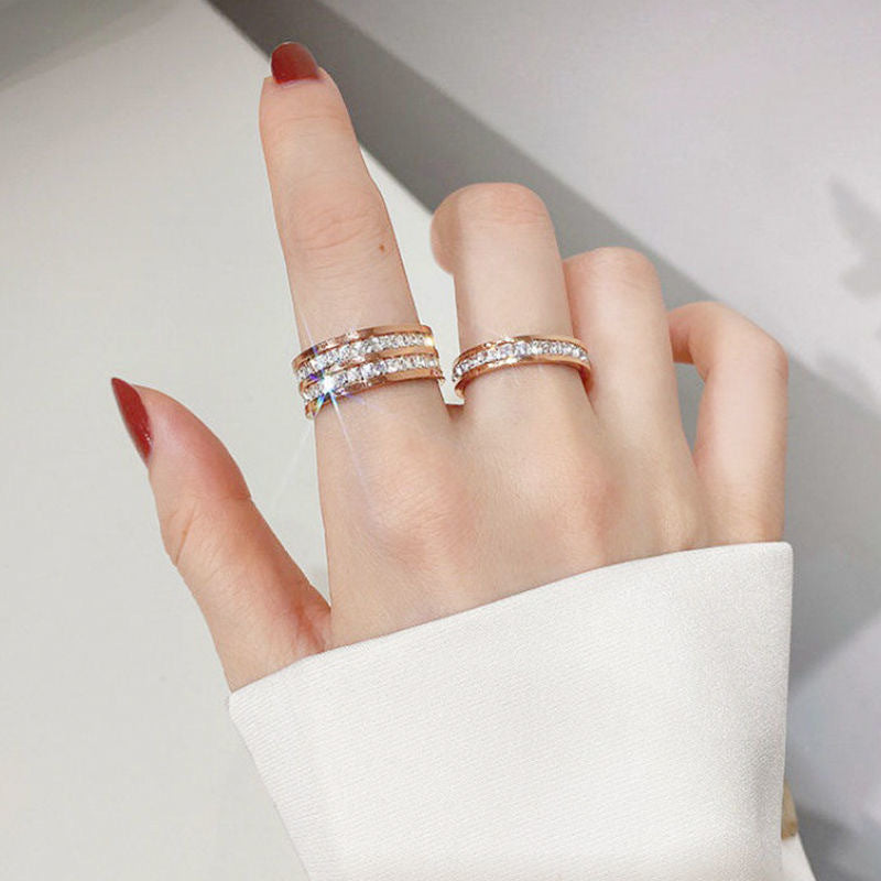 Bague Carrée Double Rang