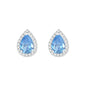 Boucles d’Oreilles Goutte d’Eau Bleu Scintillant