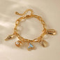 Starfish &amp; Shell Bracelet – Gold Stainless Steel