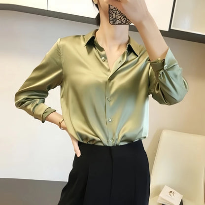 Chemise Satinée Femme – Élégance & Polyvalence au Quotidien