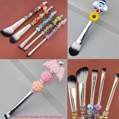 Pinceaux de Maquillage Personnalisables avec Perles – Kit Créatif