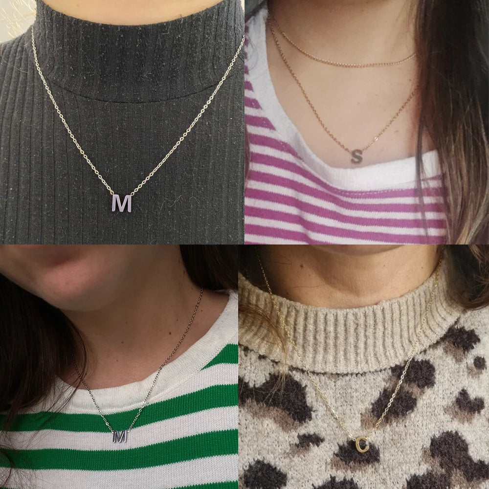 Collier Minimaliste Initiale A-Z – Acier Inoxydable