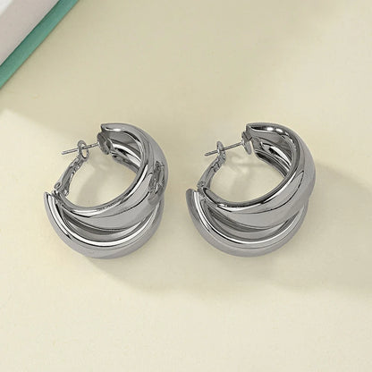Boucles d'Oreilles Créoles Épaisses – Acier Inoxydable