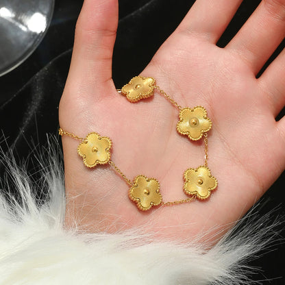Bracelet Trèfle à Quatre Feuilles & Clou – Acier Inoxydable
