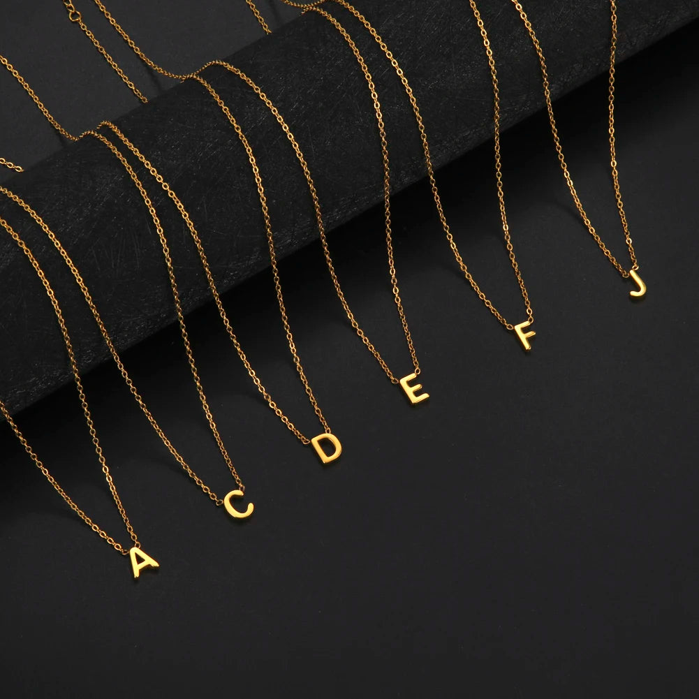 Collier Minimaliste Initiale A-Z – Acier Inoxydable