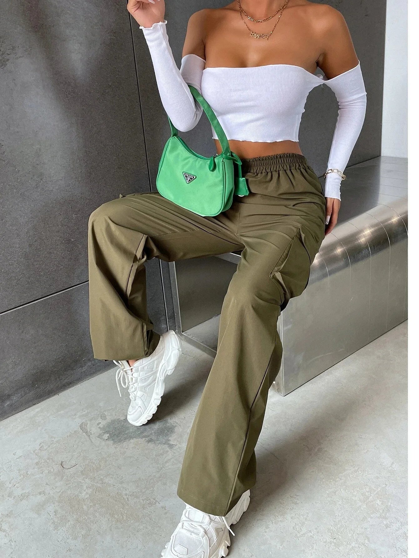 Pantalon Cargo Femme – Taille Haute