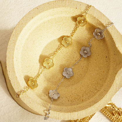Stainless Steel Flower Bracelet – Elegance &amp; Trendy