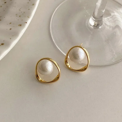 Pearl Stud Earrings – Korean Design