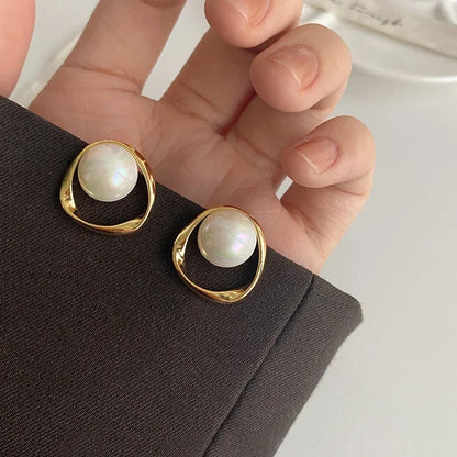Pearl Stud Earrings – Korean Design