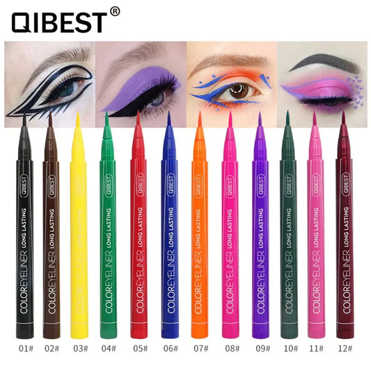 12 Colors Liquid Eyeliner – Waterproof &amp; Easy to Apply