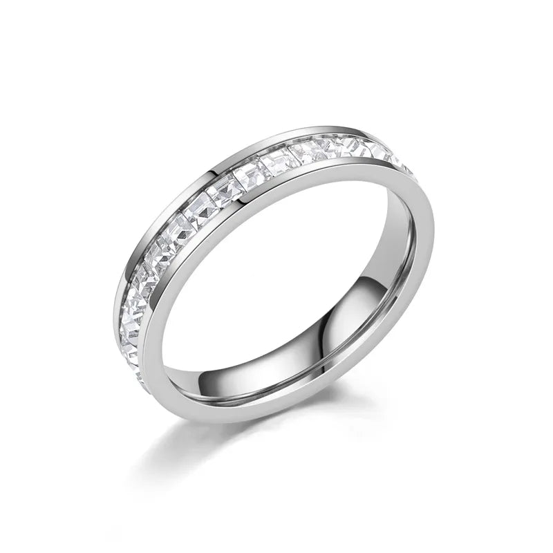 Unisex Stainless Steel Ring – Cubic Zirconia &amp; Luxury Finish