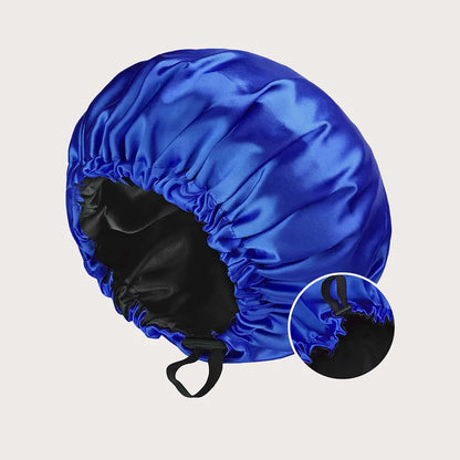 Bonnet de Nuit en Satin –  Réversible et Ajustable utilisé pour les soins des cheveux