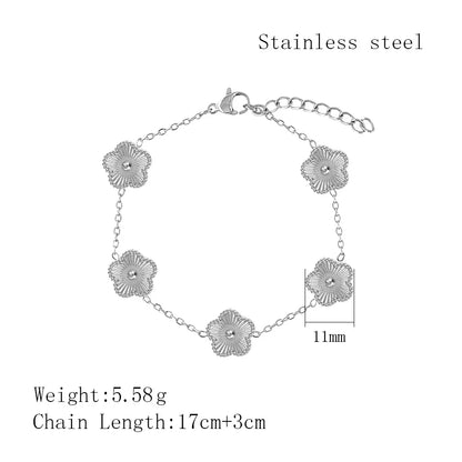 Stainless Steel Flower Bracelet – Elegance &amp; Trendy