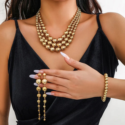 Chunky Ball Chain Necklace, Bracelet &amp; Earrings