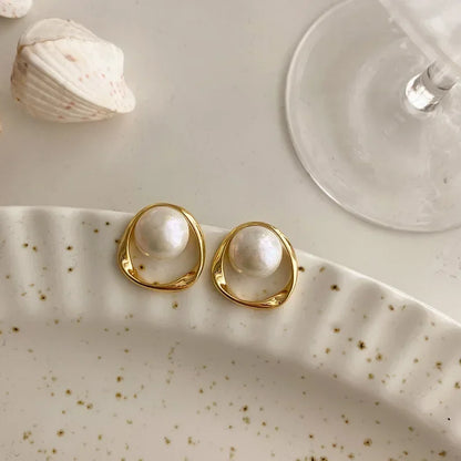 Pearl Stud Earrings – Korean Design