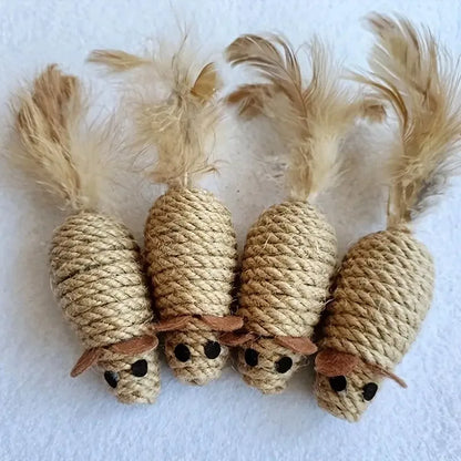 Jouet Souris en Sisal pour Chat – Résistant & Interactif