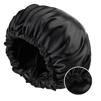 Bonnet de Nuit en Satin –  Réversible et Ajustable utilisé pour les soins des cheveux