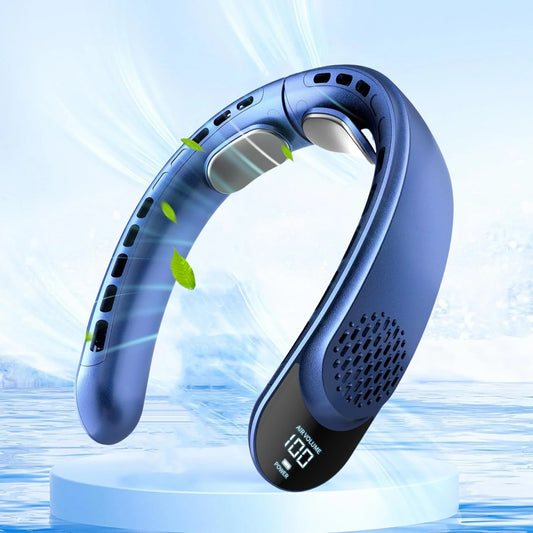 Ventilateur de Cou Portable – Batterie 4000mAh, Refroidissement 360°