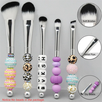 Pinceaux de Maquillage Personnalisables avec Perles – Kit Créatif