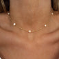 Collier Vintage Fleur en Nacre & Cœur – Acier Inoxydable Doré
