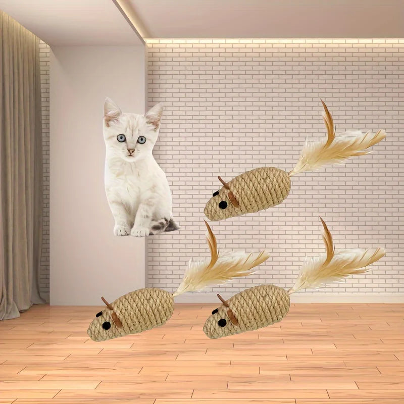 Jouet Souris en Sisal pour Chat – Résistant & Interactif