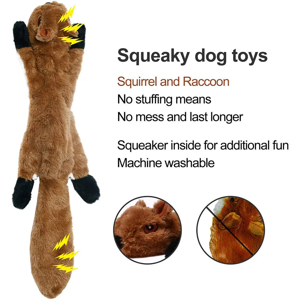 Fun Dog Toy - No Filling Plush with Squeaker
